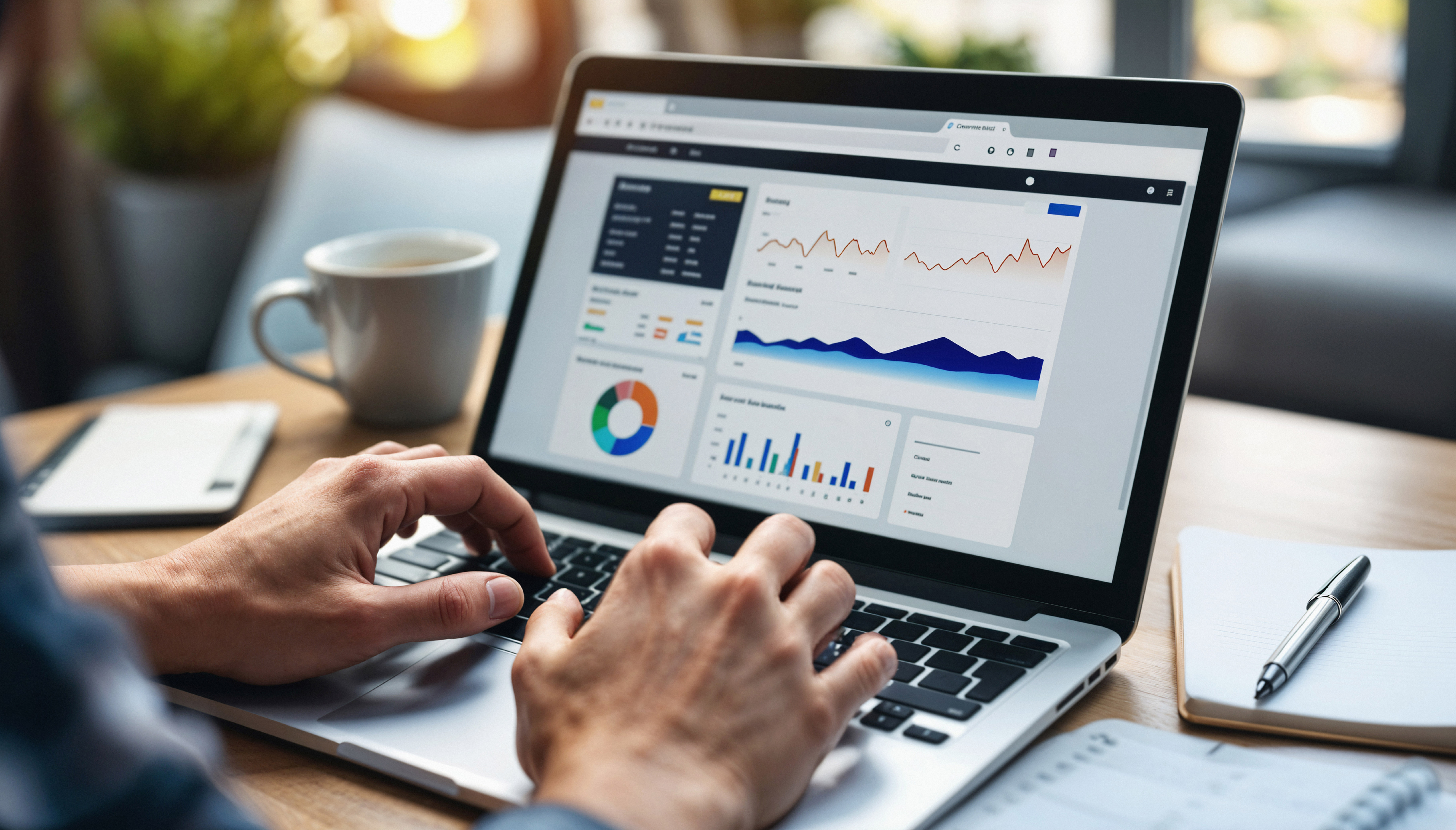 Analistas trabalhando com dashboards em múltiplos monitores
